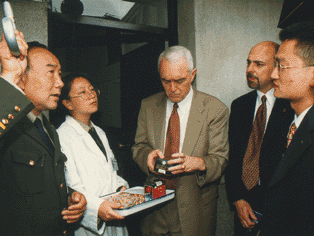 Photo of NIDA Associate Director Dr. Timothy P. Condon and then White House National Drug Control Policy Director Barry McCaffrey