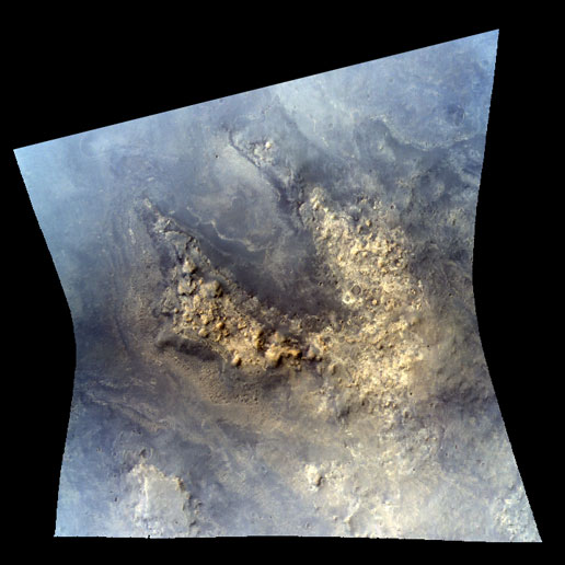 rugged highland material in an area near the Martian equator