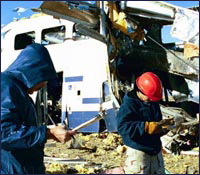 Photo of the FBI's Large Vehicle Bomb Post Blast Crime Scene School