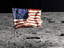 Photo of the U.S. flag on the moon