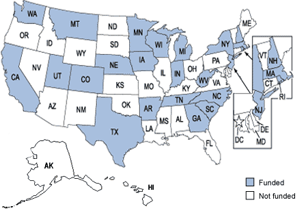 map of funded states