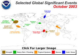 Selected Global Significant Events for October 2003