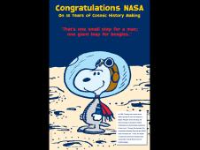 Snoopy NASA Anniversary poster. Credit United Media