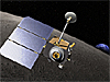 Artist's concept of the Lunar Reconnaissance Orbiter spacecraft orbiting the moon