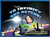 Buzz Lightyear and the words 'To Infinity and Beyond!'