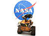 Disney/Pixar's Wall-E zooms past the NASA logo