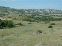 View from the Maah Daah Hey Trail overlooking the Little Missouri River.