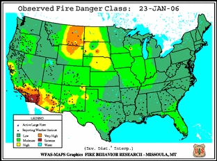 Fire danger thumbnail map