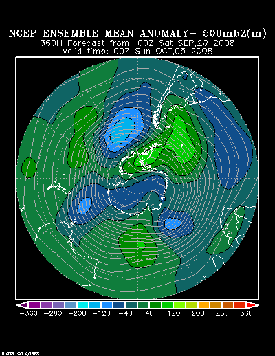 NCEP Ensemble t = 360 hour forecast product