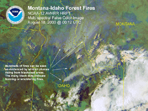 Smoke Plumes from Fires across Montana and Idaho