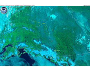 Fires in eastern Alaska