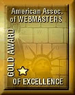 The American Association Of Webmasters Gold Award logo