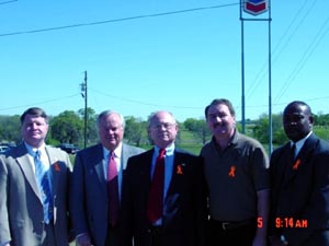 Colonel W. M. Coppage, Director, Alabama Department of Public Safety; Joe McInnes, Transportation Director, Alabama Department of Transportation; Joe Wilkerson, Division Administrator, Federal Highway Administration; Bill Bice, Compliance Assistance Specialist, OSHA, Mobile Office; and Waymon Benifield, Safety Management Administrator