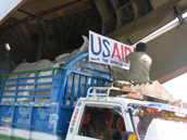 Photo of USAID truck loaded with relief supplies in Pakistan.  Photo: USAID
