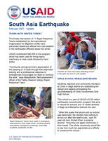 Cover of the 02/23/07 South Asia Earthquake Update - Click to download  (PDF) - Created: 02/23/07 - Modified: 02/23/07