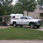 Camper and trailer at Bandy Creek Campground.