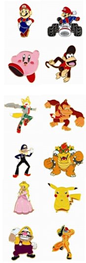 Picture of Recalled Character-themed lapel pins