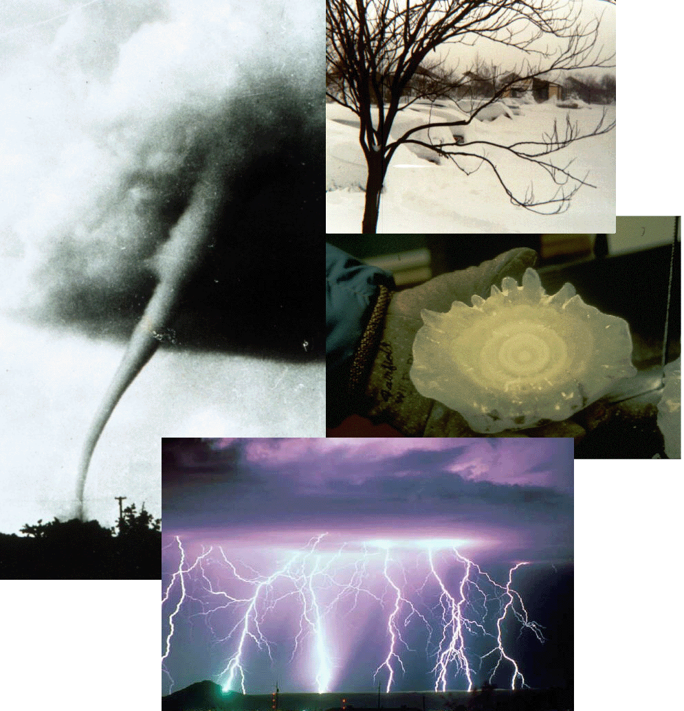 Collage of extreme weather pictures