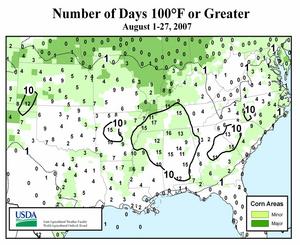 Number of Days 100°F or Greater