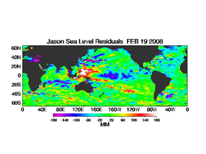 Image of 19 February 2008 Global Sea Level Anomalies