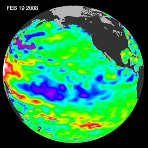 Image of 19 February 2008 Pacific Basin Sea Level Anomalies
