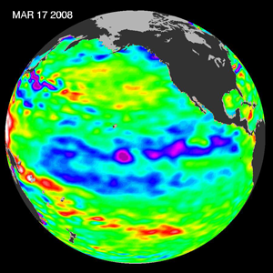 Image of 17 March 2008 Pacific Basin Sea Level Anomalies