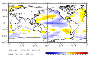 3-month (January-March) averaged SST Anomalies