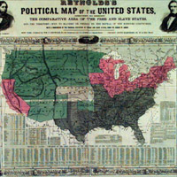 Map comparing slave and free states, 1856.