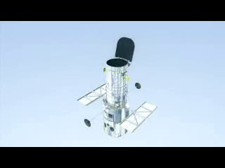 <b>3. HST SM4 Change-Out Animation:</b> Animation shows the change out of instruments and hardware planned during the Hubble Servicing Mission 4. The instrument change out order in the animation order is as follows: 1.Battery replacement 2. Wide Field Planetary Camera replaced with new Wide Field Camera 3 (WFC3) 3. Rate Sensor Units replaced (contain 2 gyros each) 4.COSTAR instrument replaced with new Cosmic Origins Spectrograph (COS) 5. Advanced Camera for Surveys (ACS) repair (circuit boards replaced and new power box added) 6.Space Telescope Imaging Spectrograph repair (cover removed, circuit board replaced, new main electronics box cover added) 7. Fine Guidance Sensor replaced 8. Soft Capture Mechanism added