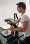 Man using excercise equipment