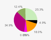 Pie chart: in table form below