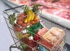 A shopping cart filled with perishable foods - Click to enlarge in new window.