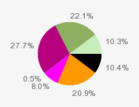 Pie chart: in table form below