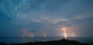 Photo of lightning over Lake Michigan from Ft. Sheridan Beach