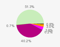 Pie chart: in table form below