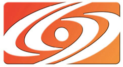 Large Transparent Orange SC Swirl with beveled edges or use in PageMaker or Adobe Illustrator