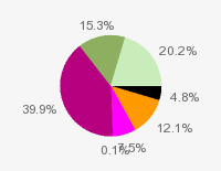 Pie chart: in table form below