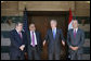 President George W. Bush stands with Iraqi leaders after their meeting Sunday, May 18, 2008, in Sharm El Sheikh, Egypt. With him from left are: Hoshyar Zebari, Foreign Minister, Vice President Abd al-Mahdi, and Deputy Prime Minister Barham Salih. White House photo by Chris Greenberg