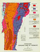 Generalized Geologic Map of Vermont - 1970 - click for larger map image
