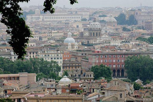 Domes and rooftops of Rome are seen Thursday, June 12, 2008, during the visit of President George W. Bush and Laura Bush. White House photo by Chris Greenberg