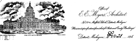 E. Myers Letterhead Showing Sketch of Texas State Capitol Building