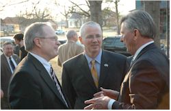 Director Clark Discusses the Future of the Museum with U.S. Marshal Dick O’Connell (L), and Arkansas Governor Mike Beebe