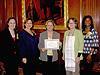 Congresswoman Ileana Ros-Lehtinen met in Washington, DC with Florida officials from the National Breast Cancer Coalition (NBCC) so they could present her with their Certificate of Excellence Award in recognition of Ros-Lehtinenâ€™s perfect score in the NBCCâ€™s Congressional record of support for the 109th Congress. In the picture we see Marjorie Epstein Aloni, Executive Director of the Florida Breast Cancer Coalition; Andrea Ivory of The Florida Breast Cancer Health Initiative; and Ann Fonfa, President of the The Annie Appleseed Project