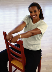 Woman sitting in chair