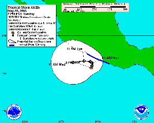 Tropical Storm Aletta Track