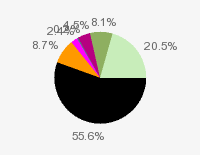 Pie chart: in table form below