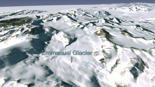 Fly up Emmanuel Glacier to Mt. Lister  in the Royal Society Range.