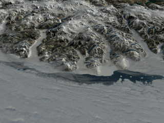 Image of Ayles ice shelf on August 13, 2005 at time 00:55 GMT