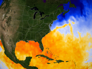 Sea surface temperature in the Gulf of Mexico and the Atlantic on 2007-09-01.