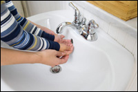 Photo: Wash hands with soap and water.